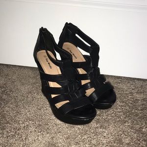 Black strappy heels